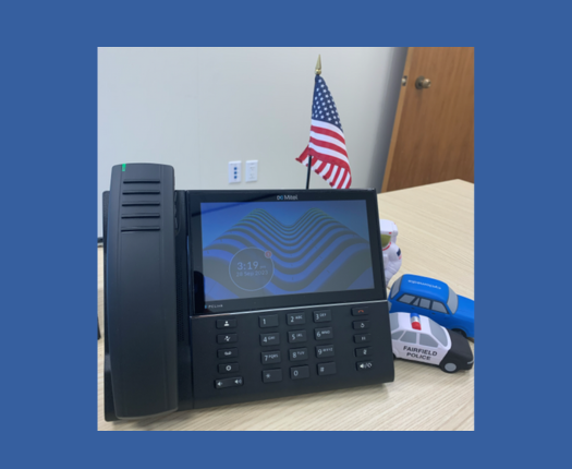 Mitel phone w flag